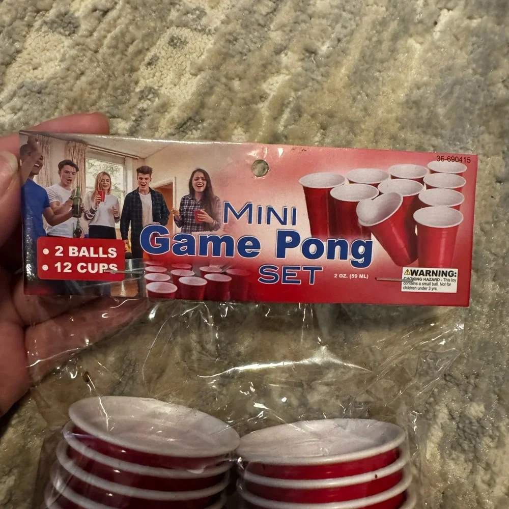 Mini Game Pong Set with Red Cups